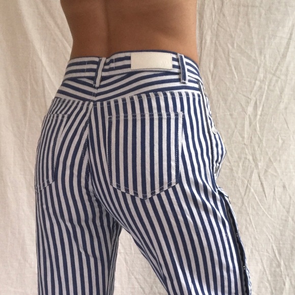 ZEE GEE WHY stripe denim size 26 snaps on side - Picture 5 of 7
